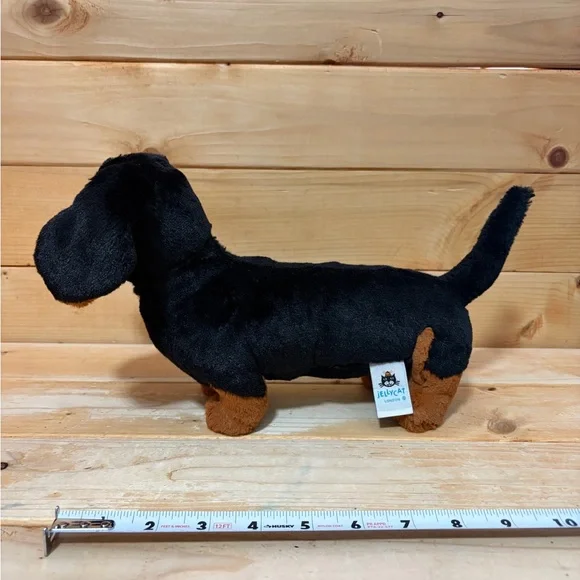 Jellycat FREDDIE SAUSAGE DOG 11" Black Retired Dachshund - Picture 2 of 11